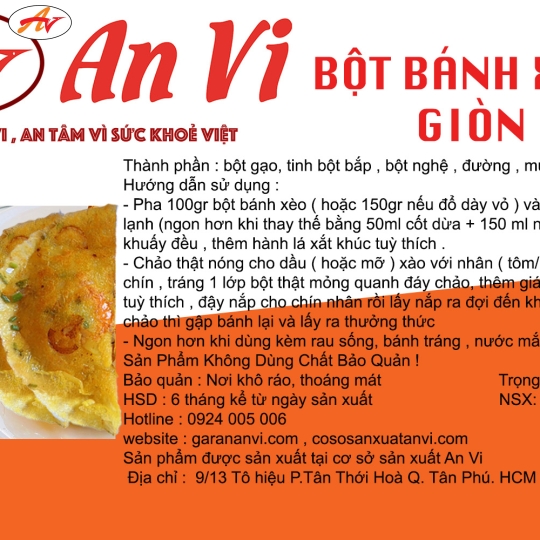 Bột Bánh Xèo Trộn Sẵn An Vi - 1kg